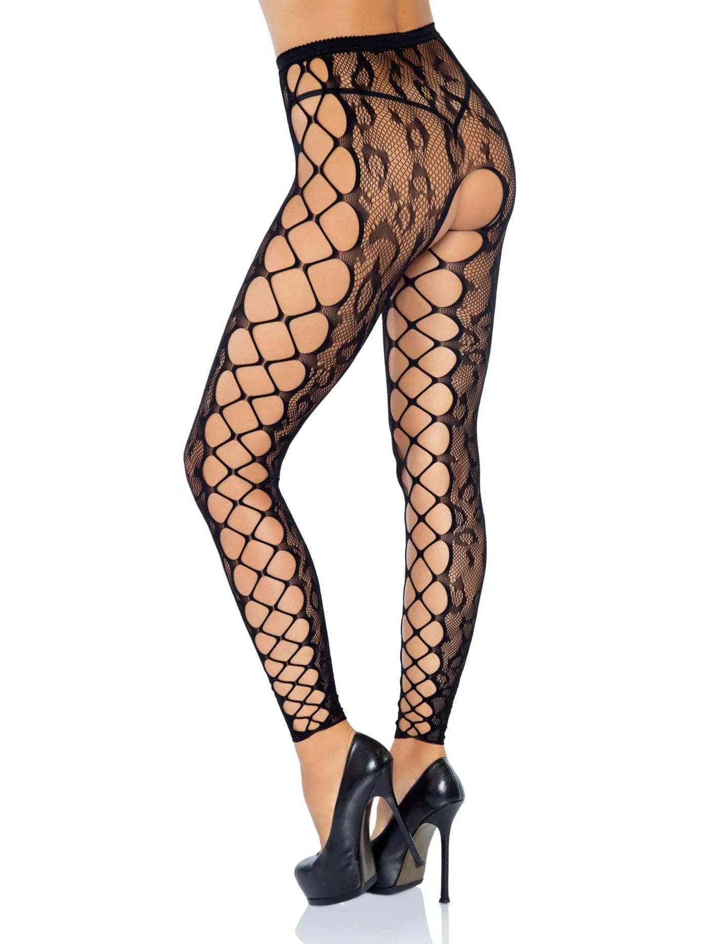 Wild Cutout Leopard Net Leggings – One Size