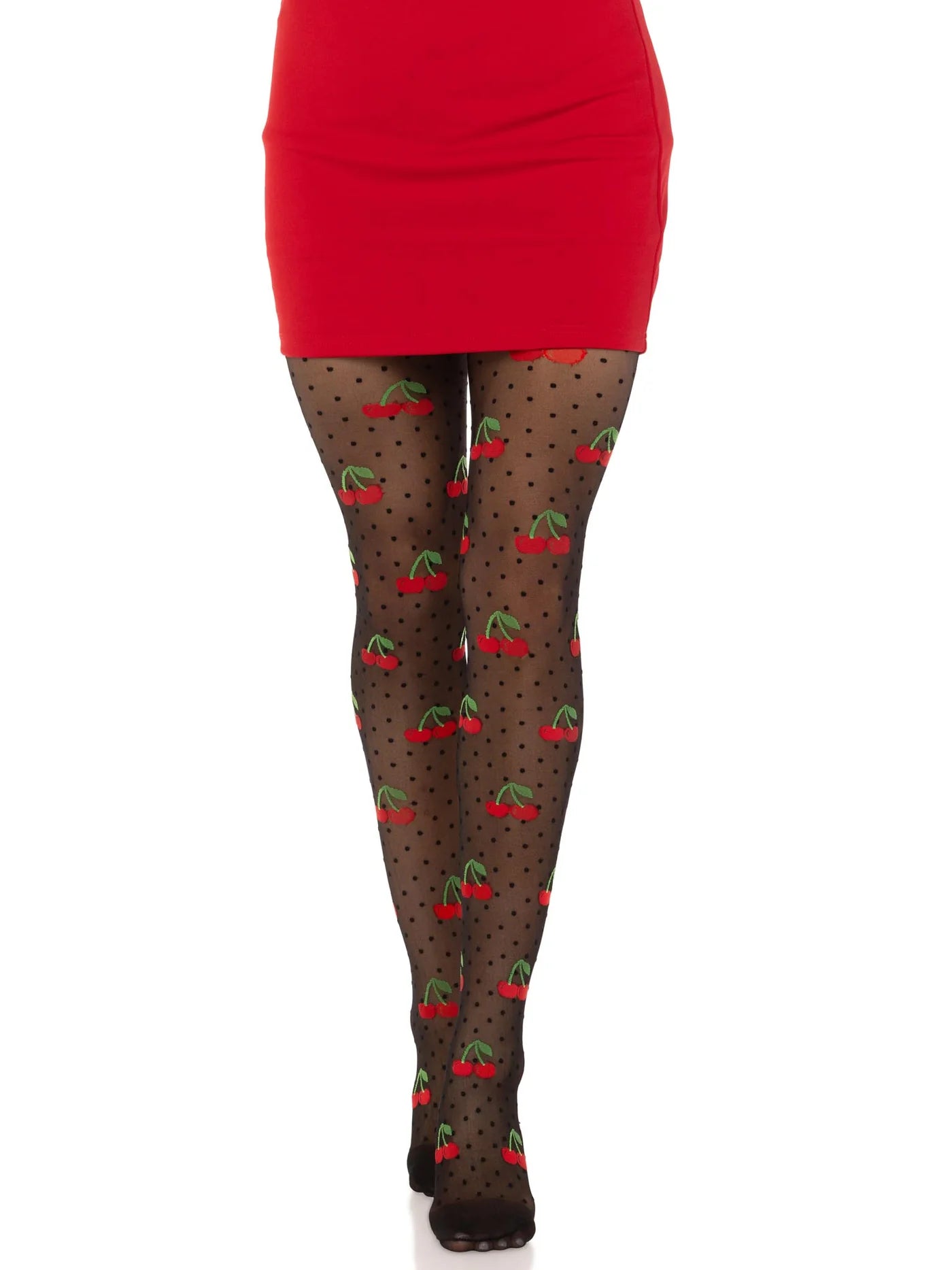 Cherry Pop Polka Dot Tights – One Size
