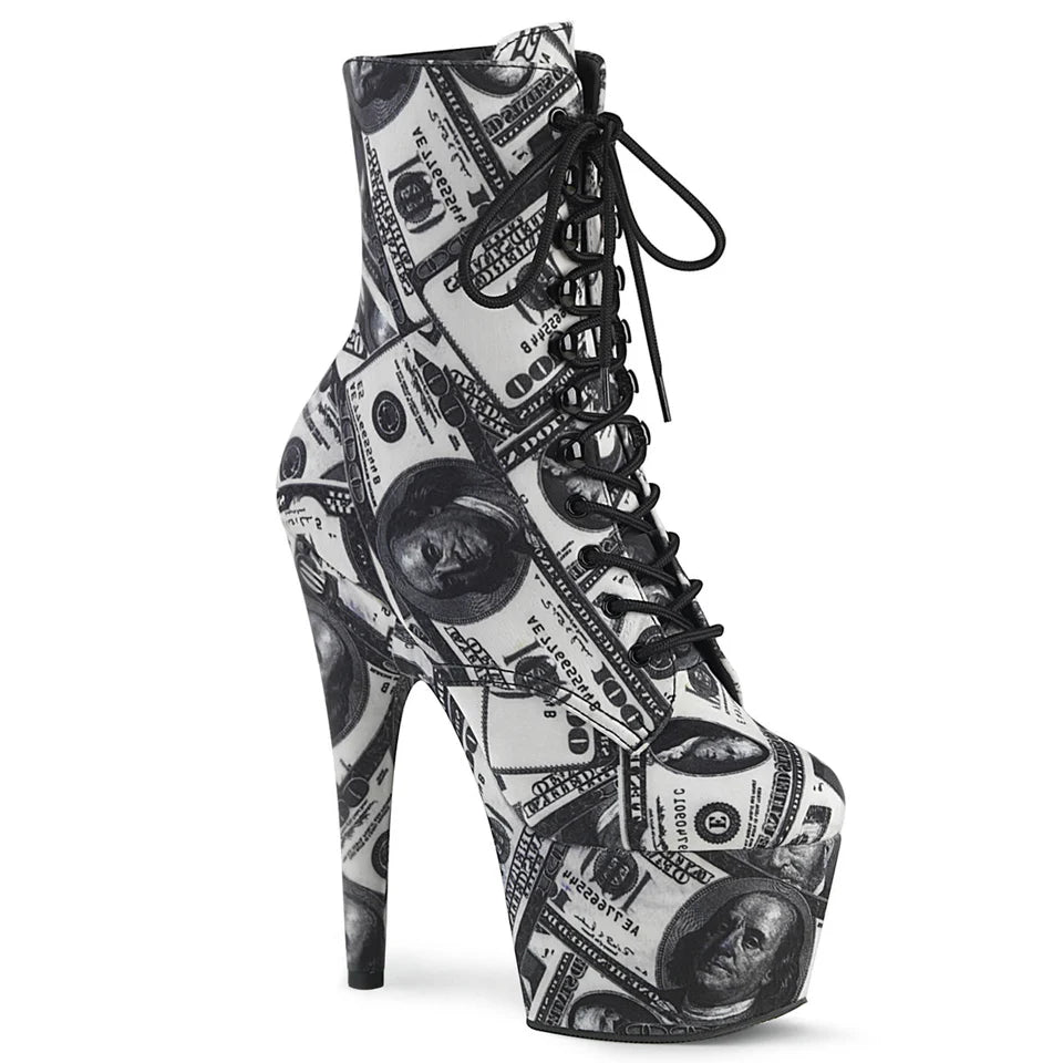 oney Moves: Luxe Lace-Up Dollar Print Boots